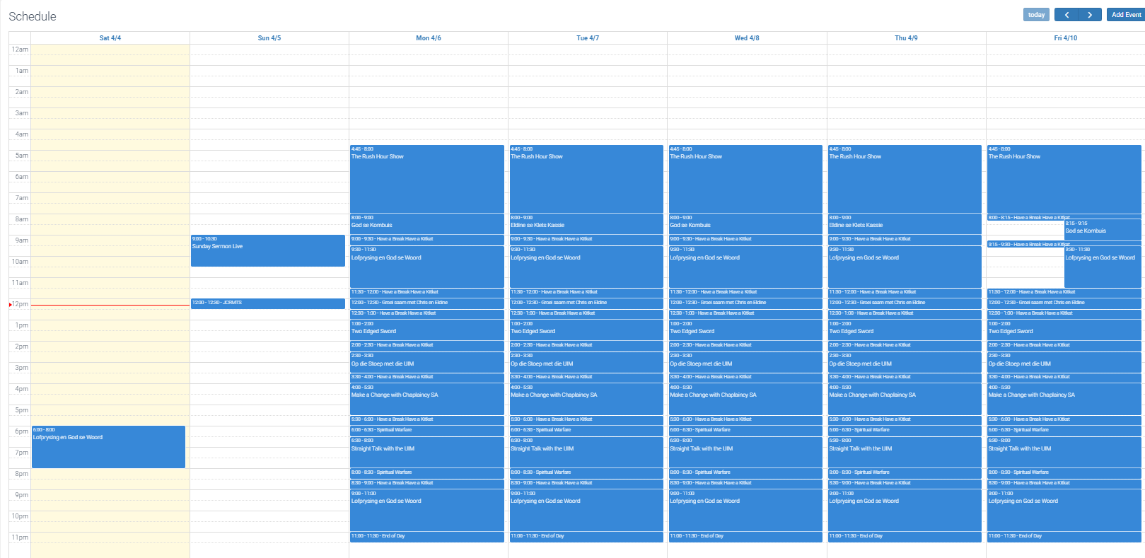 radio schedule